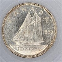 1953 RCM 10 Cent Piece Proof Like