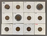 Group of 1940's Canadian Pennies