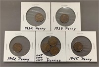 Lot-1930-40's Canada Pennies