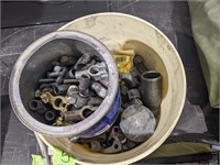 PAIL & CAN ASST. HARDWARE, NUTS, BOLTS, CABLE CLAM