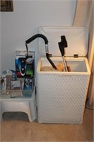 Hamper Lot with 2 Canes, Norelco Shaver, Remote,