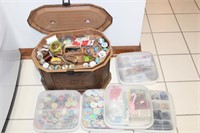 Sewing Box & Large Lot of Thread