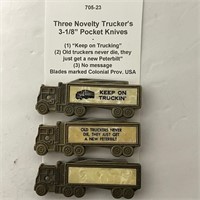 3 Novelty Trucker Pocket Knives
