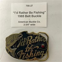 "I'd Rather Be Fishing" Belt Buckle