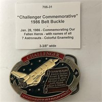 "Challenger" Space Rocket Belt Buckle