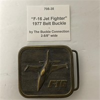 F-16 Jet Fighter Belt Buckle