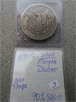 1890-O Silver Morgan Dollar Nice Shape 90% Silver