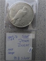 1922-D Silver Peace Dollar Nice Shape 90% Silver