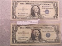 1935 and 1957 Silver Certificate EX-Nice Shape