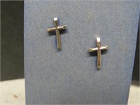 Sterling Sliver Cross Earrings