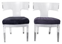 Hollywood Regency Style Lucite Klismos Chairs 2
