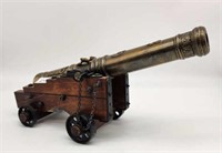 Brass Cannon in Wood & Iron Carriage