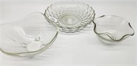 Group of Mid Century Clear Pressed Glass