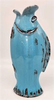 Tall Blue Fish Shaped Vase