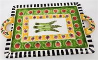 Asparagus Decorated Tray by S Purifoy Hand Painted