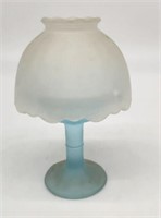 Blue & Clear Satin Glass Fairy Lamp