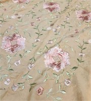 Antique Embroidered Silk Table or Piano Scarf