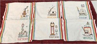 6 Day of the Week Vintage Embroidered Tea Towels