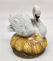 Porcelain Swan Music Box