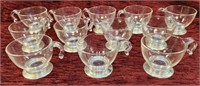 12 Sterling Footed Rim Hanging Glass Punch Cups