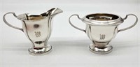 Lovely Art Deco Weighted Sterling Cream & Sugar