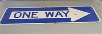 One Way Blue & White Sign