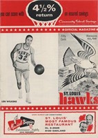 St. Louis Hawks Vintage Basketball Program signed
