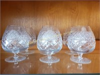 Set of 6 Crystal Brandy Snifters