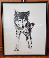 Timber Wolf Framed Art 21" X 25"