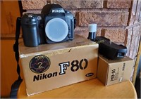 Nikon F80 Camera + Battery Pack - Never Used