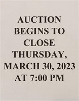 AUCTION CLOSES THURSDAY, MARCH 30, 2023