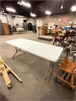 White 6 foot folding table