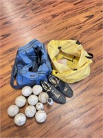 2 Duffell Bags With Softballs and Cleats