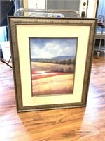 Large Framed Wall Art/Field and Trees 2
