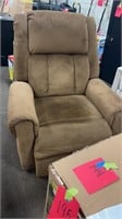 Brown upholstered power recliner with Lift