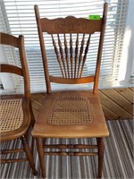 VINTAGE PRESSED BACK CHAIR W/ CANED SEAT- MATCHES>