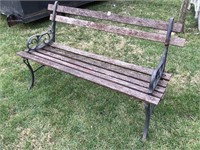 Wood and Metal Bench