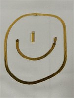 18 K Gold Necklace Bracelet & Pendant 78.4 Grams