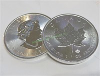 Canadian 1o z. Silver Maple Leaf Bullion