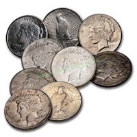 (10) Random Date US Peace Silver Dollars