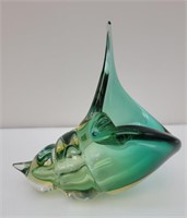 Italian Art Glass Green Shell Murano?