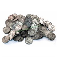 (50) Walking Liberty Half Dollars- 90% Silver