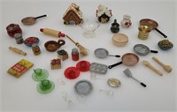 Vtg Miniature Doll House Kitchen Accessories &