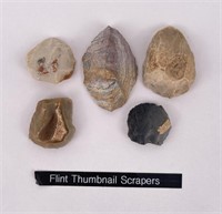 Flint Thumbnail Scrapers Indian Artifacts