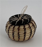 Miniature Horsehair Indian Basket