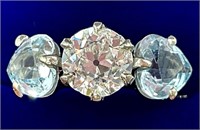 14K White Gold Diamond & Gemstone Ring