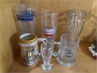 GLASSWARE - 1 CHICAGO MUG, BOOT GLASS, & MORE