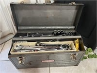 CRAFTSMAN GREY TOOL BOX - WITH CONTENTS (SOCKETS,