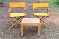 Vintage Director's Chairs & End Table