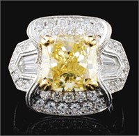 18K White Gold 6.30ctw Fancy Color Diamond Ring